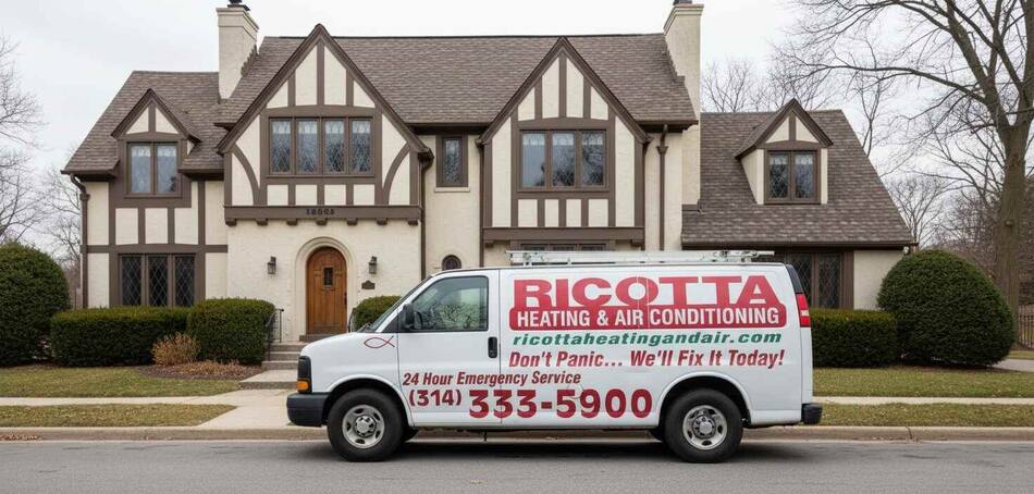 Ricotta service van in front of a St. Louis area home